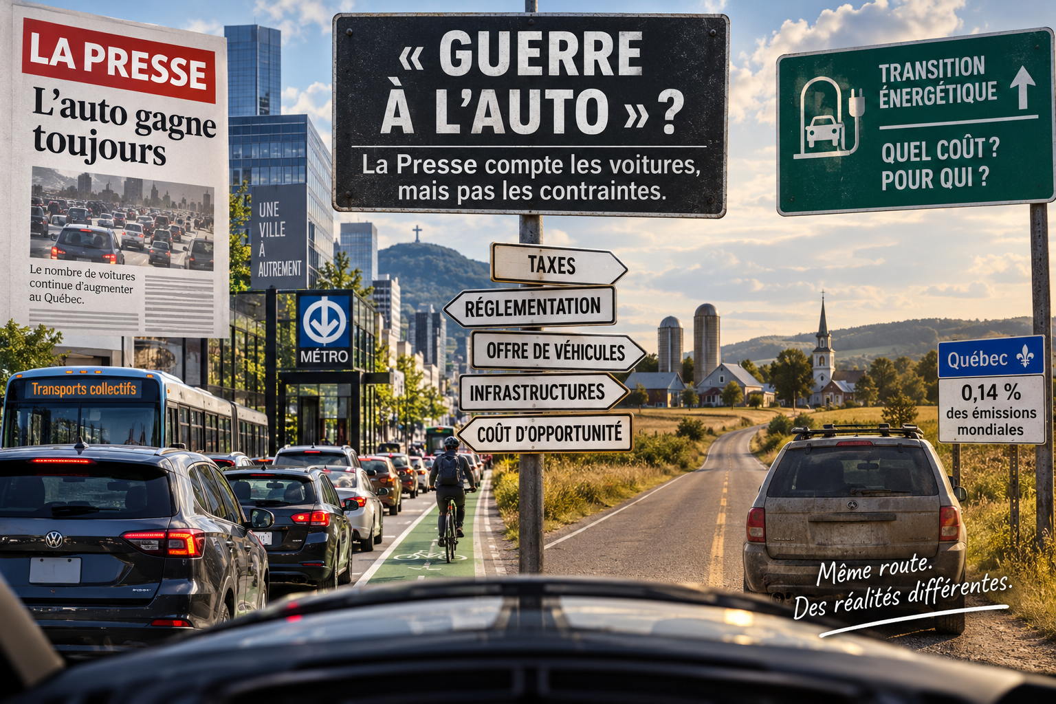 Le parc automobile continue de croître au Québec. Cela ne nous dit pourtant pas si les politiques publiques rendent progressivement l’automobile plus coûteuse, plus contraignante ou moins accessible. Pour répondre sérieusement à la question, il faut mesurer les contraintes, pas compter les voitures.